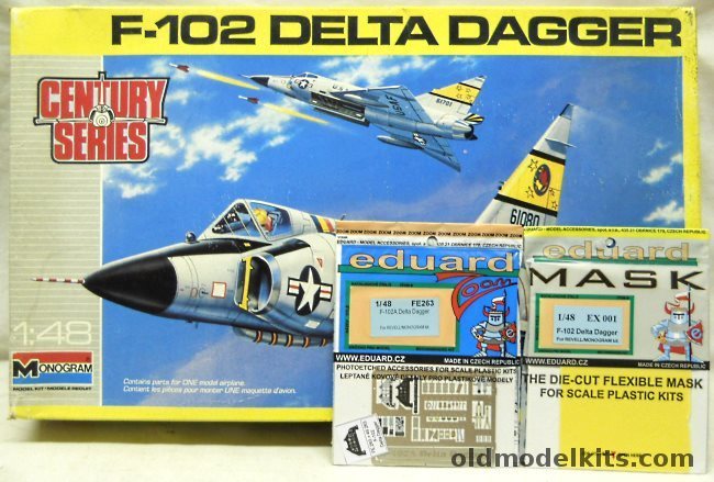 Monogram 1/48 F-102 Delta Dagger Century Series with Eduard PE and Mask, 5827 plastic model kit